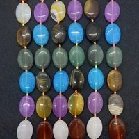 natural stone oval colored agate crystal quartz exquisite loose beads for jewelry making diy bracelet necklace accessories