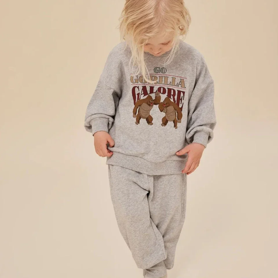 Детский трикотажный комплект из Свитера и брюк с принтом