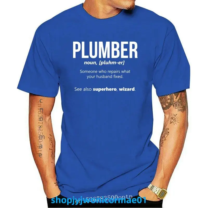 

Man Clothing Fashion Tee Shirt Funny Plumber Work T-Shirt Plumbing Fathers Day Gas Engineer Gift Top Shirt Designer