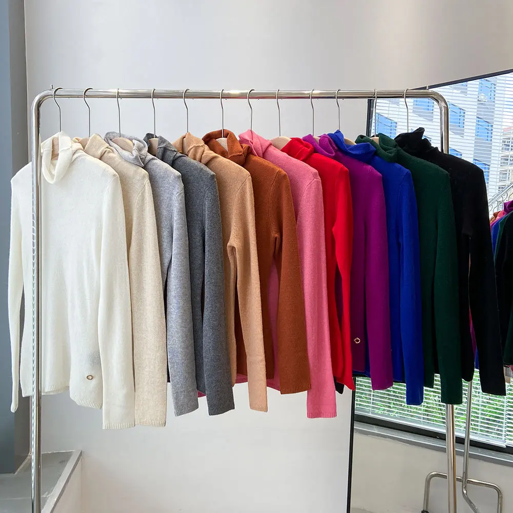 

Осень-зима, новый стиль, воротник со складками, скрученный край, 100% чистый кашемир, водолазка, пуловер, свитер для женщин