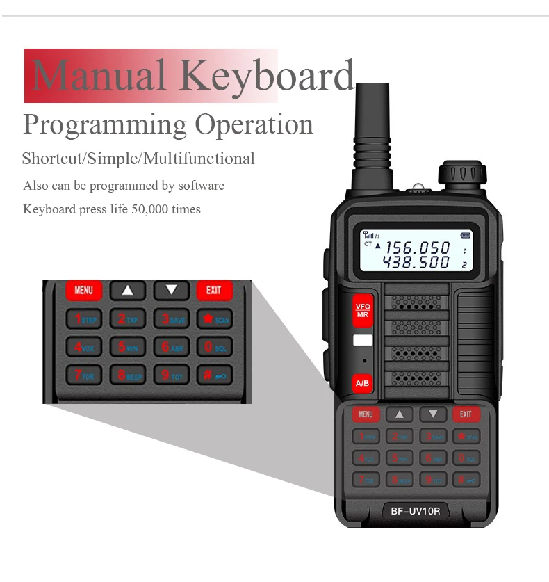 2pcs/Lot Baofeng UV 10R Professional Walkie Talkies High Power 10W Dual Band Two way CB Ham Radio hf VHF UHF Transceiver UV-10R