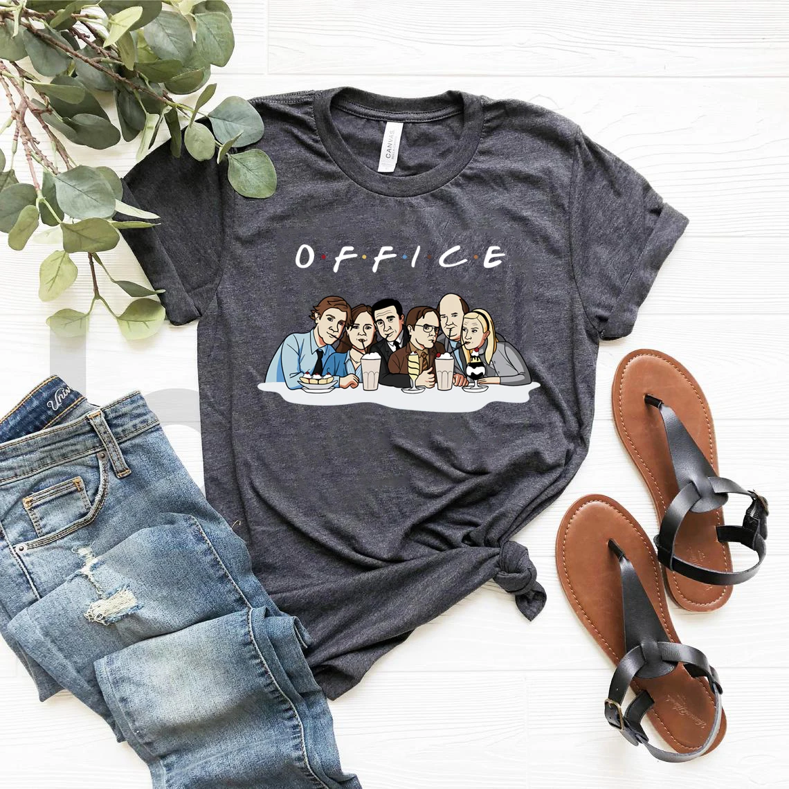 Фото Футболка с надписью «The Office Friends», рубашка Майкла Скотта, американская офисная футболка, женские футболки, футболки с графическим рисунком у... №2