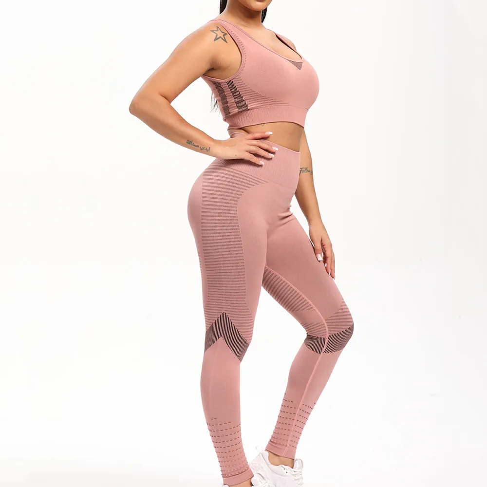 

Женский комплект для йоги, спортивный бюстгальтер, бесшовные леггинсы, тренировочный топ с эффектом пуш-ап для тренажерного зала и фитнеса, ...