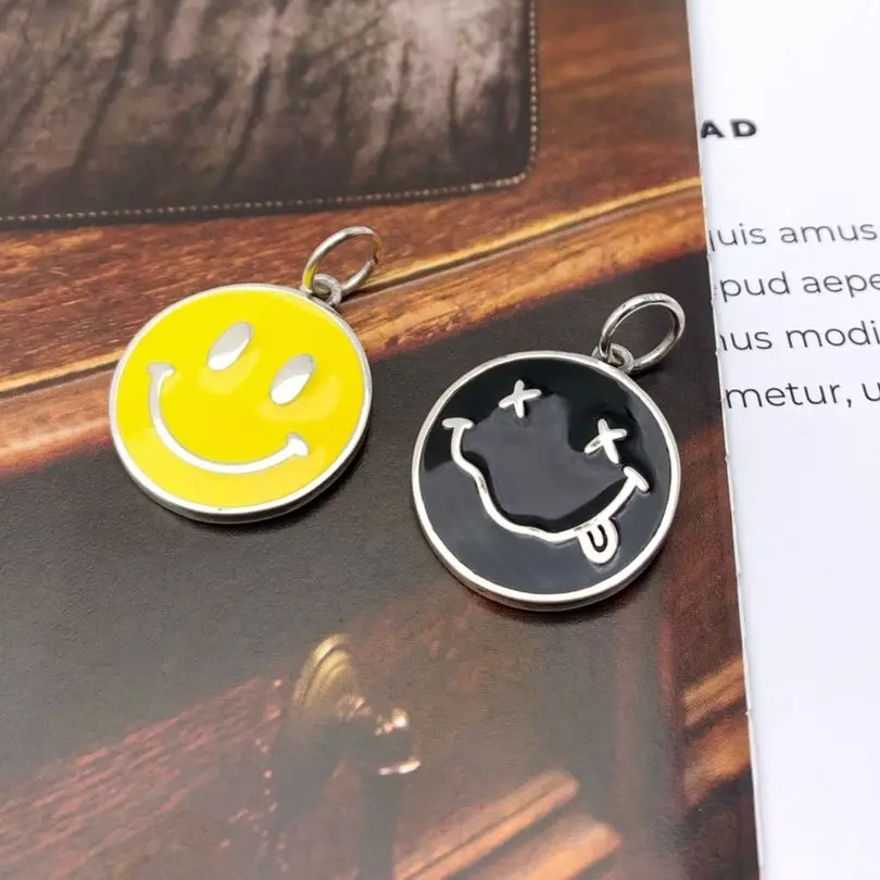 

Серебряная подвеска S925 пробы, Индивидуальные ювелирные изделия, модная подвеска в форме смайлика, подарок для любимого