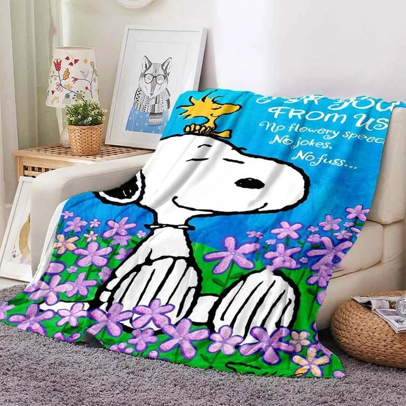 Мультяшное розовое одеяло Snoopy мягкие фланелевые тонкие одеяла для кровати