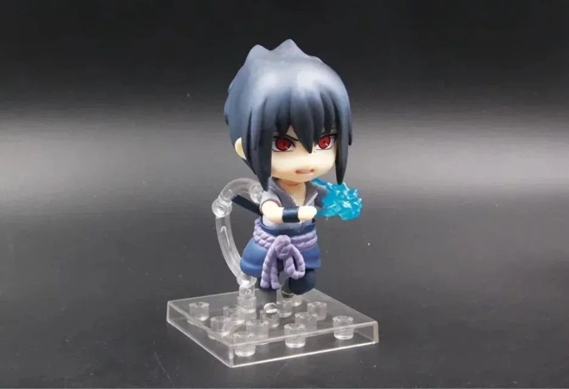 Фото Аниме «Наруто» Uchiha Sasuke kawaii Q Version kawaii, комбинированные Сменные фигурки, ПВХ Модель, настольное украшение, игрушка в подарочной коробке, 10 см №4