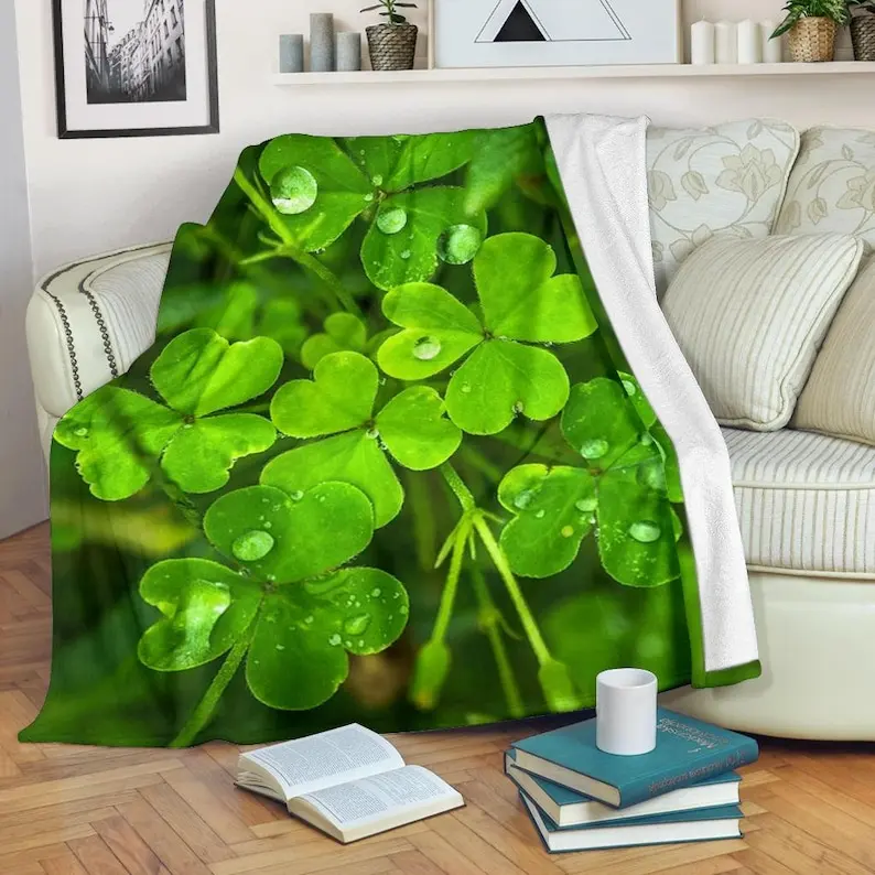 

Clover Blanket - Clover Throw Blanket - Clover Fleece Blanket - Clover Adult Blanket - Clover Kid blanket - Shamrock Blanket