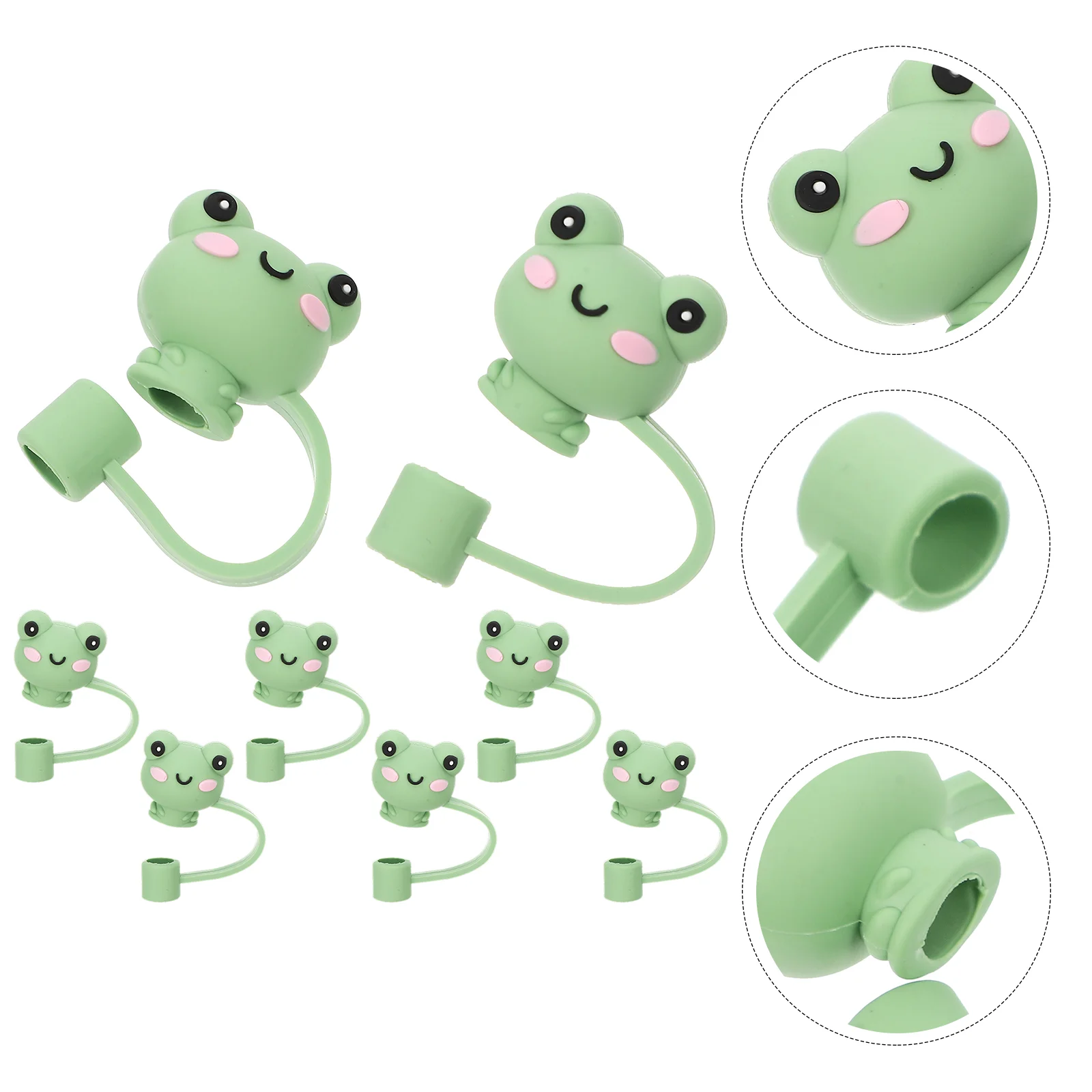 

8 Pcs Decorations Straw Covers Party Portable Cup Drinking Silicone Animals Tips Protector Reusable Caps Glass Cute Plug