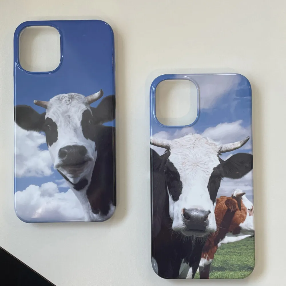 

Korean Ins Fashion funny milk cow Phone Case for Iphone14pro/14/13pro/11/12/13promax/XR X XSmax Hard Case Cover