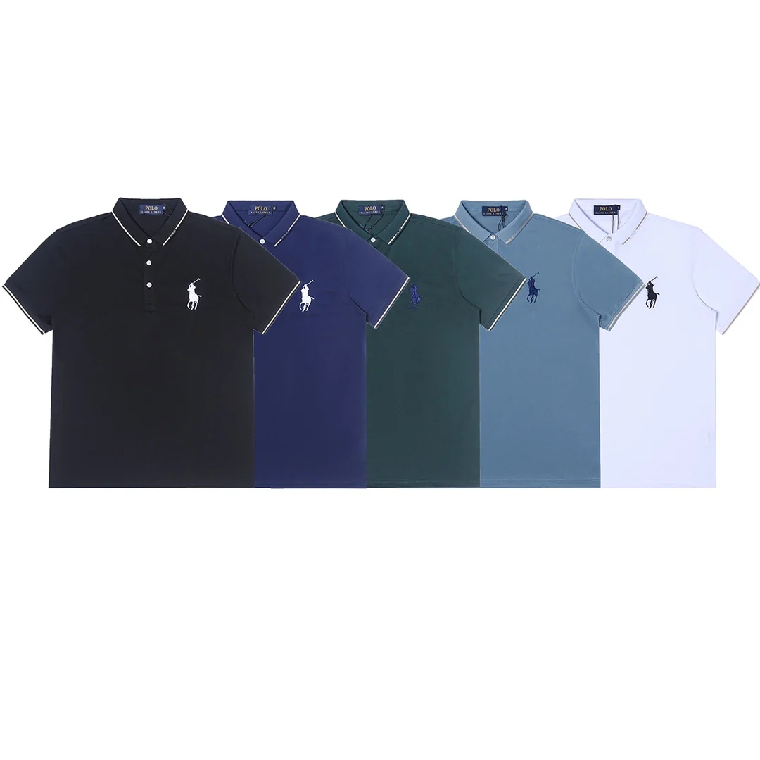 

2023 New Fashion Ralphs Men Women Summer Embroidery Horse Color Standard Short-sleeved Solid Color Laurens Polo Shirt