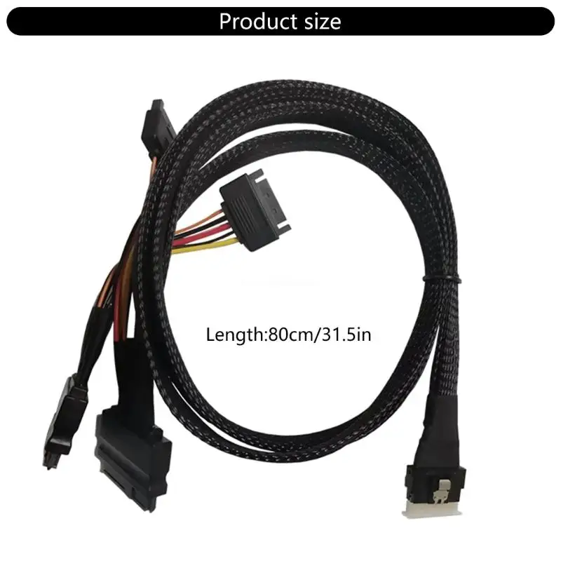 Высокоскоростной кабель-переходник от SFF8654(8i) до 2SFF-8639 NVME 75 см Прямая поставка