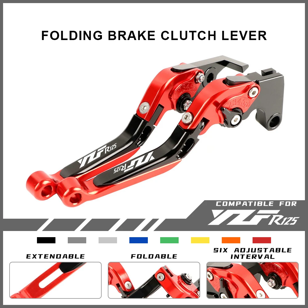 

20 Color Handle Bar Lever Extendable Folding Adjustable Brake Clutch Levers For Yamaha YZF R125 R 125 YZFR125 YZFR 125 2014-2018