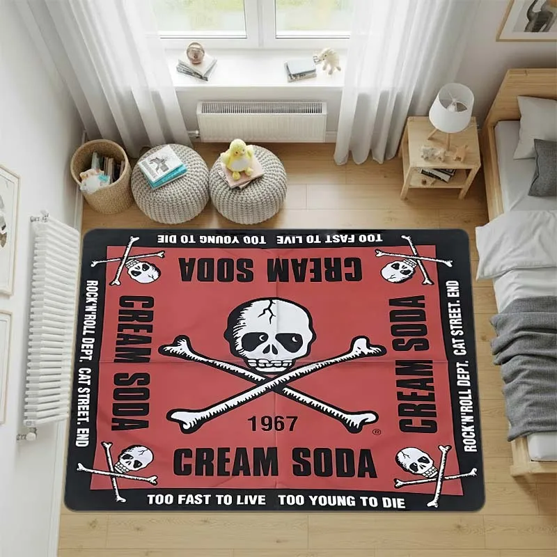 Ковер в винтажном стиле Cream Soda Temmyes Rockabilly Tokyo, ковер для гостиной, коврик под компьютерное кресло, коврик для прихожей, входной коврик (art.: 3920dbac299a0) - 3920dbac299a0