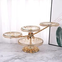 coffee table creative fruit plate light luxury tempered glass multi layer european style fruit plate decoration