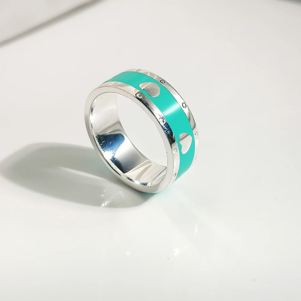 

Love ring S925 sterling silver jewelry female original 1:1 classic blue enamel high quality holiday gift fashion trend souvenir