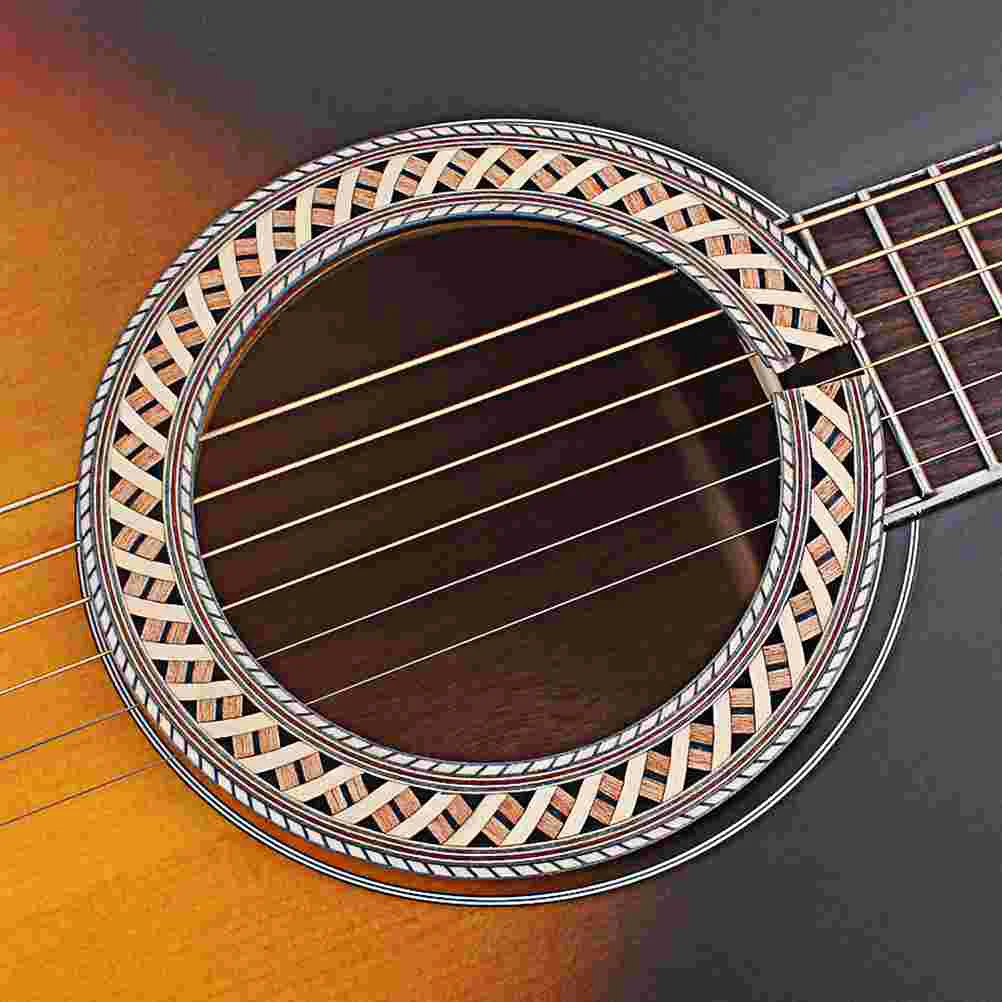 Деревянная розетка для гитары изогнутые полоски инкрустация звуковым