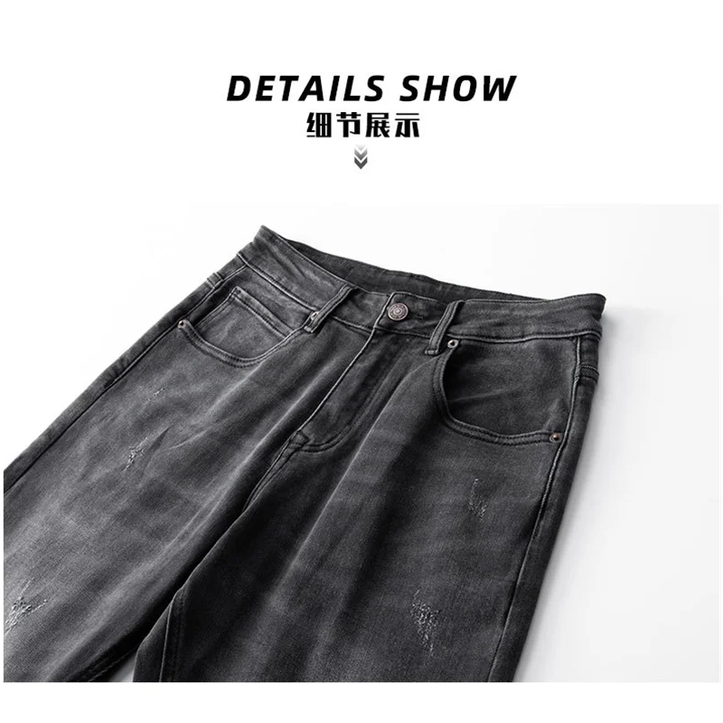 Men Clothing 2022 New Pattern Vintage Black Jeans Straight Cylinder Loose Large Mopping The Floor Wide Leg Trousers Autumn Women