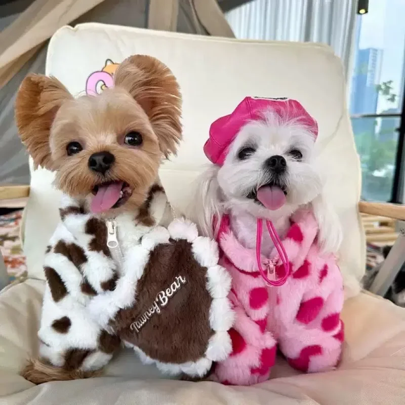 

Fleece Heart Coat Jacket Pet Clothing Sweet Dogs Clothes Thicker Soft Pink Warm Autumn Winter Fashion Girl Yorkies Ropa Perro