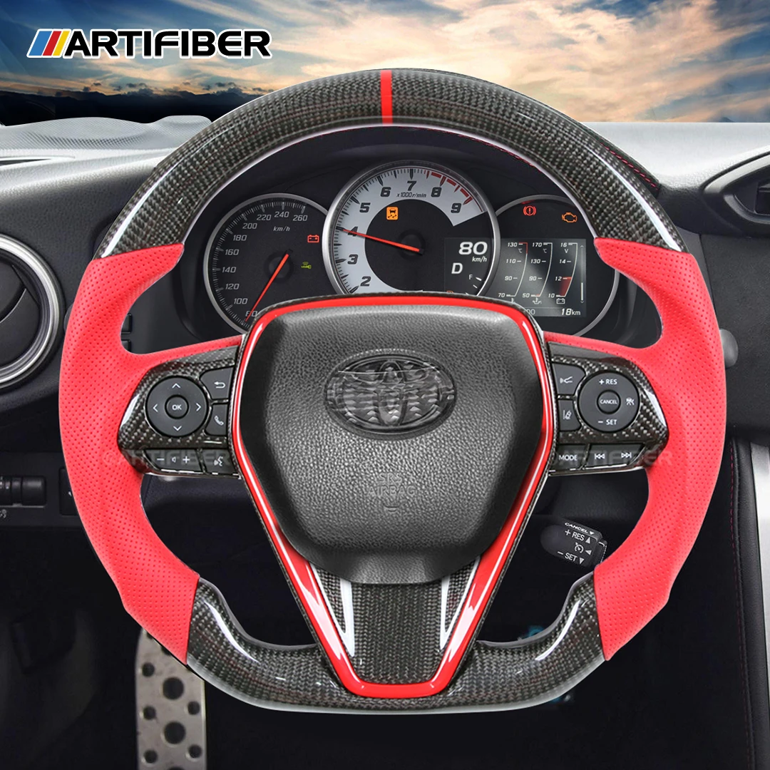 

100% Real Carbon Fiber Blue Steering Wheel for TOYOTA Supra A90