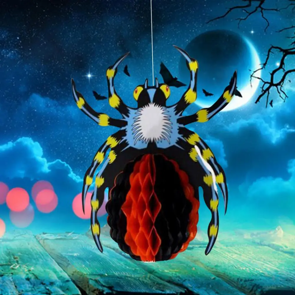 

Festive Decoration Spooky 3d Spider Honeycomb Decorations for Halloween Parties Festive Hanging Paper Pendants Supplies 3d