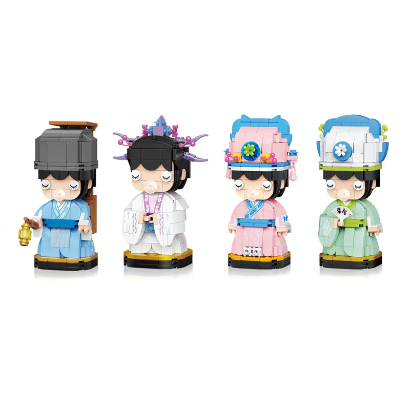 

WL Liang Shanbo and Zhu Yingtai ancient Chinese mythology characters mini particles assembled cartoon toys diy building blocks