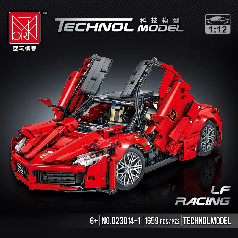 MORK Original Ferrari Building Blocks Super Sports Racing Car Compatible with Lego High-Tech Bricks Model Toy for Kids Boys Gift |