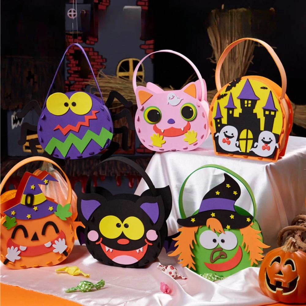 

Halloween Candy Bag Trick or Treat Game Gift Kids Craft Toy Handmade DIY EVA Sugar Bag Halloween Party Favor Kids Goody Bags