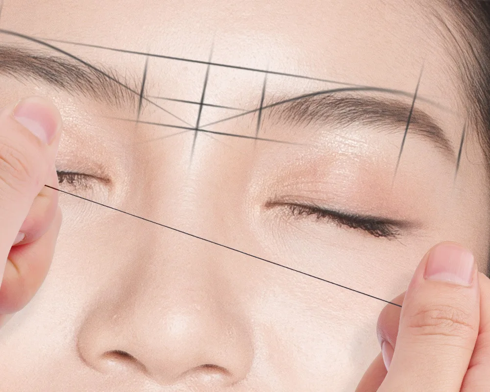 6PC Microblading 10 Meters Mapping Pre-Ink String for Makeup Eyebrow Dyeing Liner Thread Semi Permanent Positioning Measure Tool |