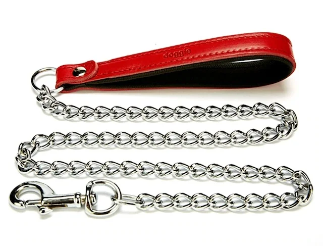 

Doggie Leather Handmade Chain Walking Dog Collars 3,5x110 Cm 492926959