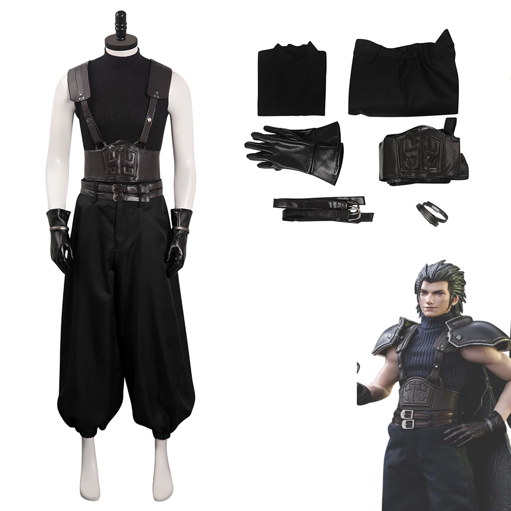 

Crisis Core Final Fantasy VII Reunion Zack Cosplay Costume Outfits Men Boys Halloween Carnival Party Suit For Adult Disguise