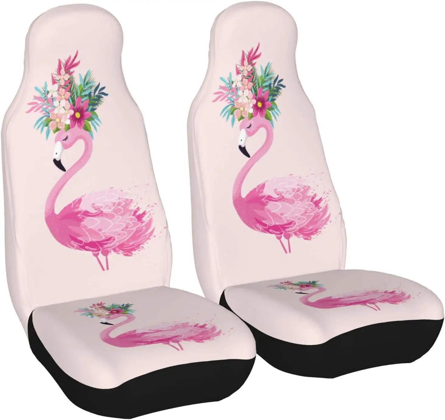 

Car Seat Covers 2pcs Cute Flamingo Universal Front Car Seats Vehicle Enterior Protector Suitable Fits Most Car Auto Sedan Truck