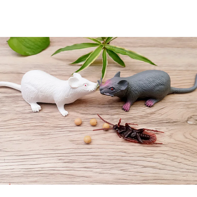 Домашний декор статуэтки миниатюры ПВХ пластик Имитация белой черной крысы