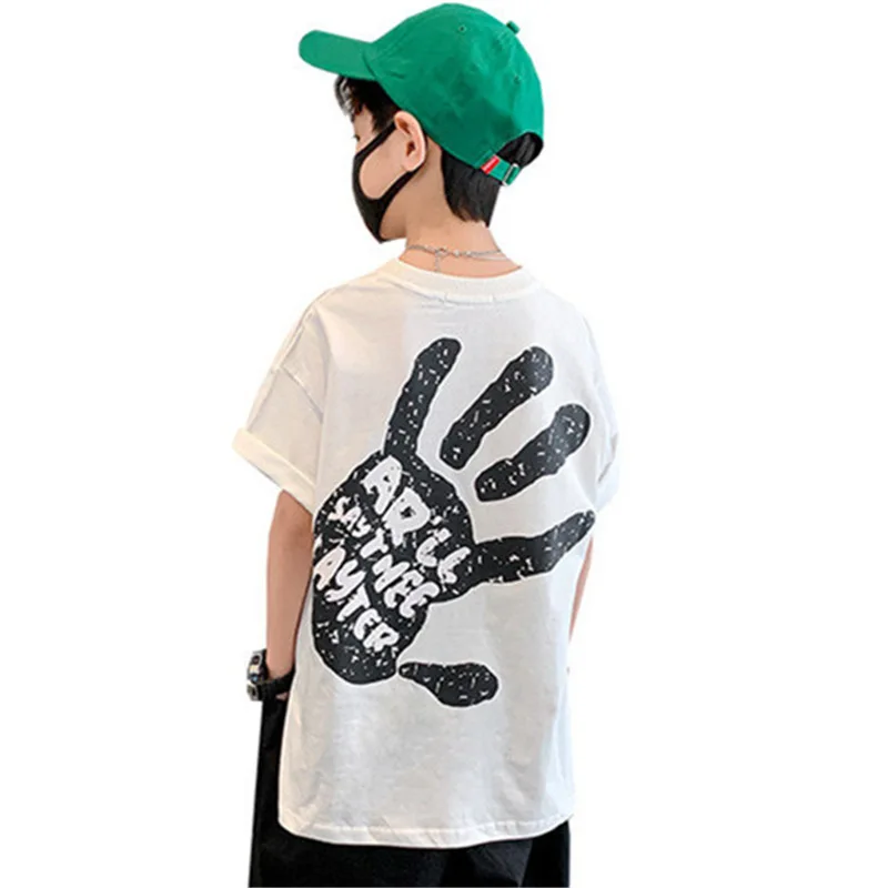 Купи Children's T-Shirt for Boys Summer New Arrivals Korea Fashion Pattern Teenager Cotton Art Tees Tops Short Sleeve Casual Clothes за 566 рублей в магазине AliExpress