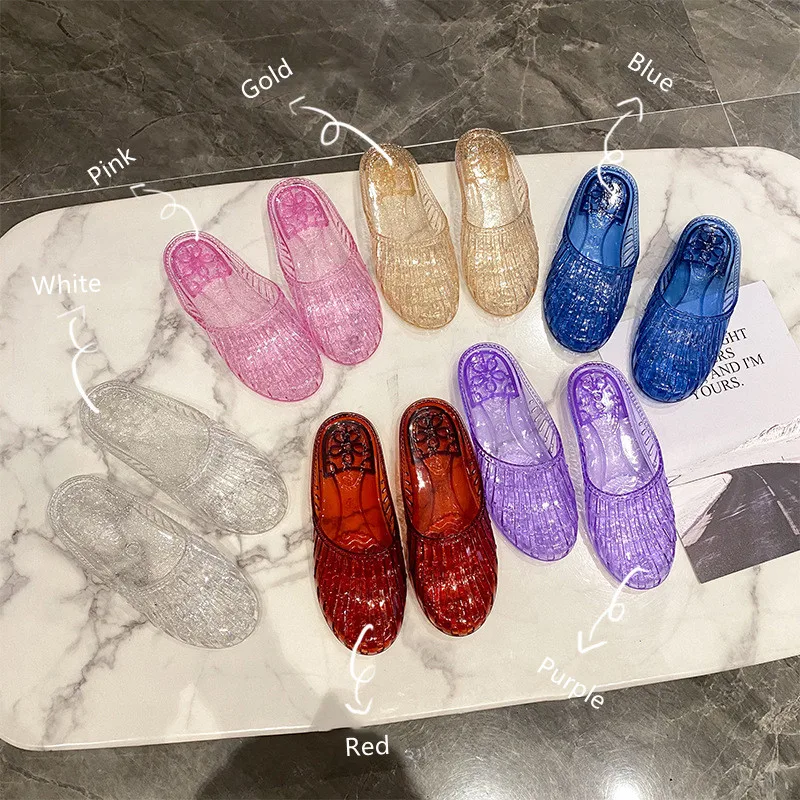 

Ladies Slippers 2022 Summer New Women's Crystal Shoes Thailand Sandals Women's Bathroom Non-slip Shoes PVC Beach Shoes Female