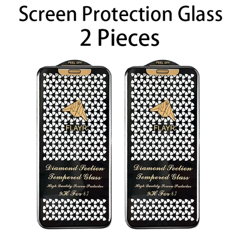 Cut Edge Luxury Tempered Glass for iPhone 15 14 13 12 11 11 16 Pro Max Screen Protector iPhone14 Plus X R XS XR Full Cover Film