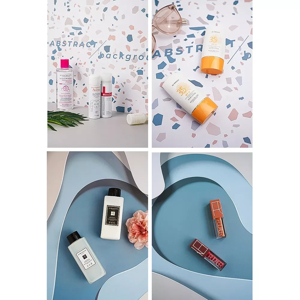 

INS 3D Pattern Sided Paper Board Desktop Shoot Photography Backdrops fotografie Take Pictures Props for Toiletries Jewelry Food