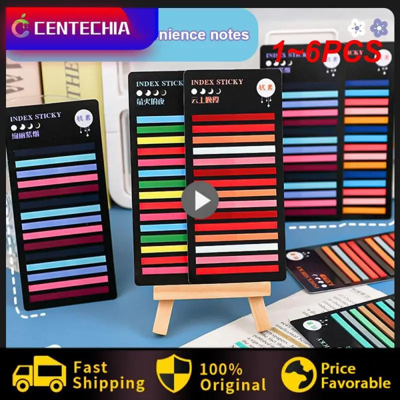 

1~6PCS Sheets Transparent Rainbow Index Memo Pad It Sticky Notepads Paper Sticker Notes Bookmark School Supplies Kawaii