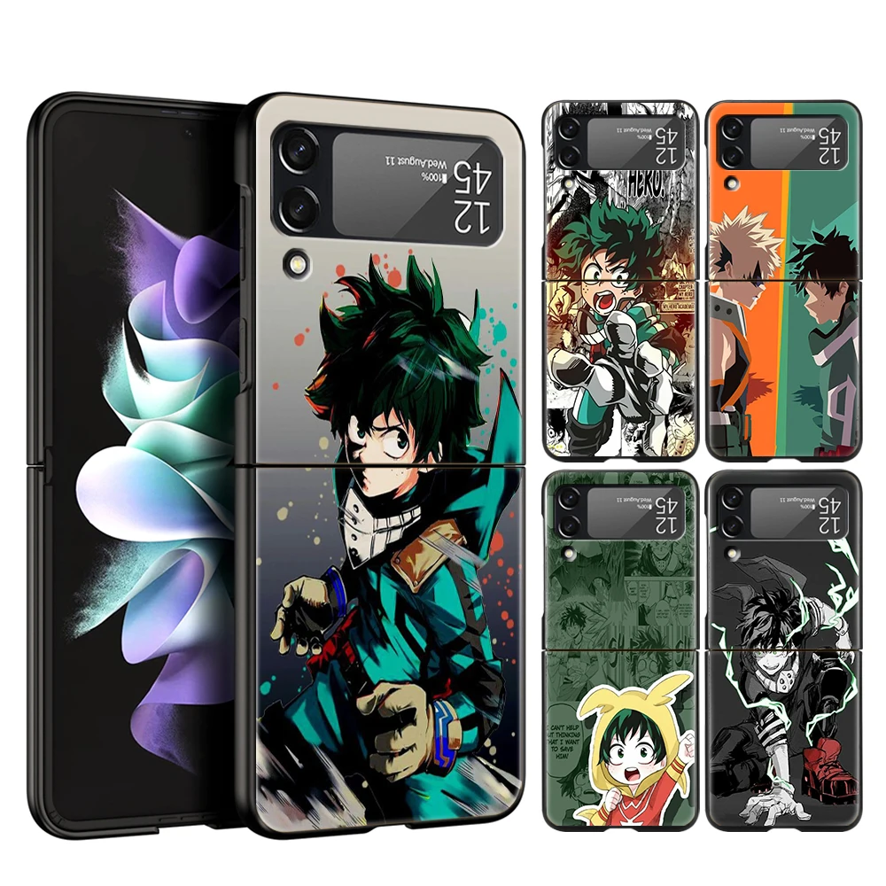 

My Hero Academia Hard PC Phone Case For Samsung Galaxy Z Flip 4 Black Cover For Galaxy Z Flip 3 5G Foldable Shockproof Case Bag