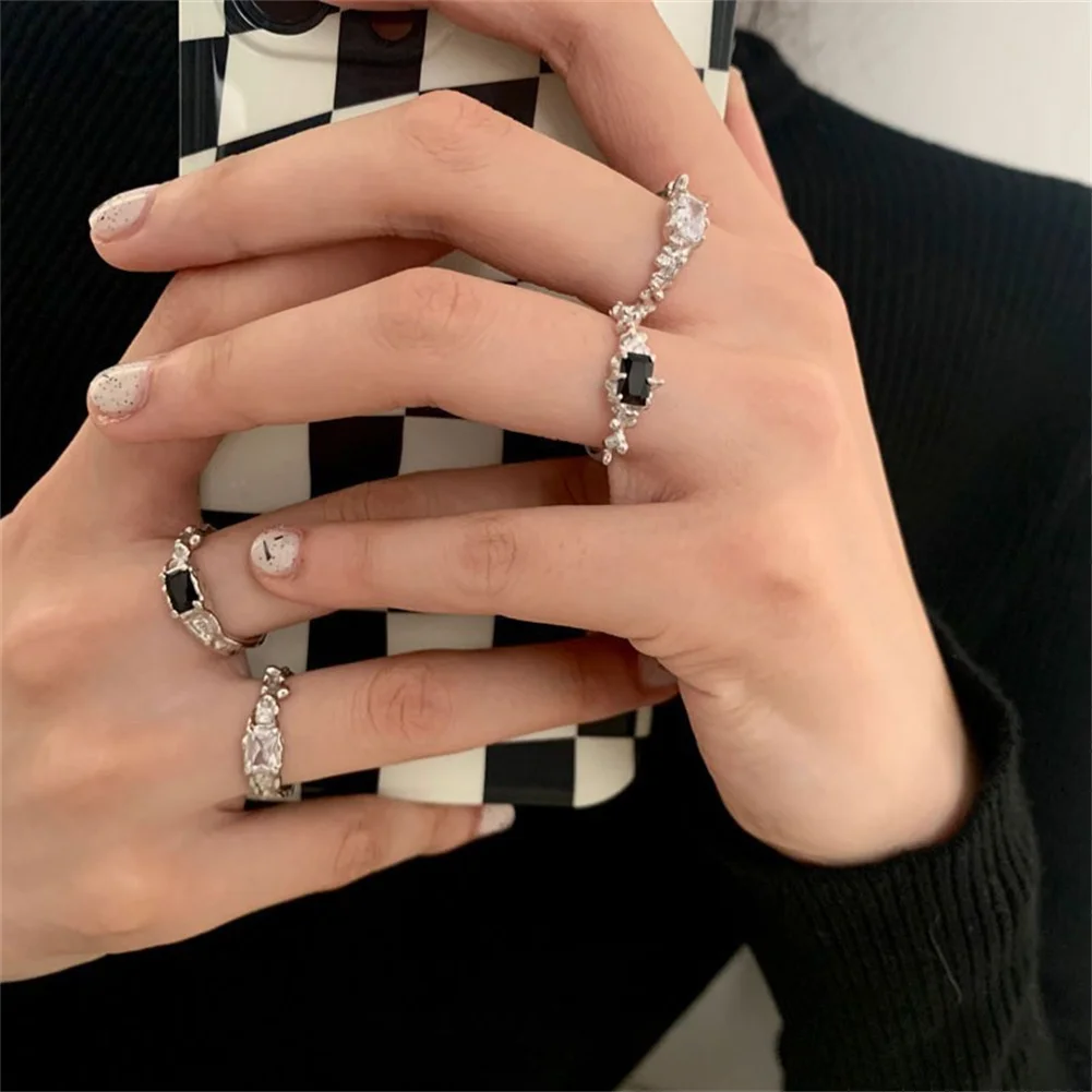 

2022 Silver Wedding Ring Fashion Luxury Cubic Zirconia Rings For Women Wedding Statement Fine Jewelry