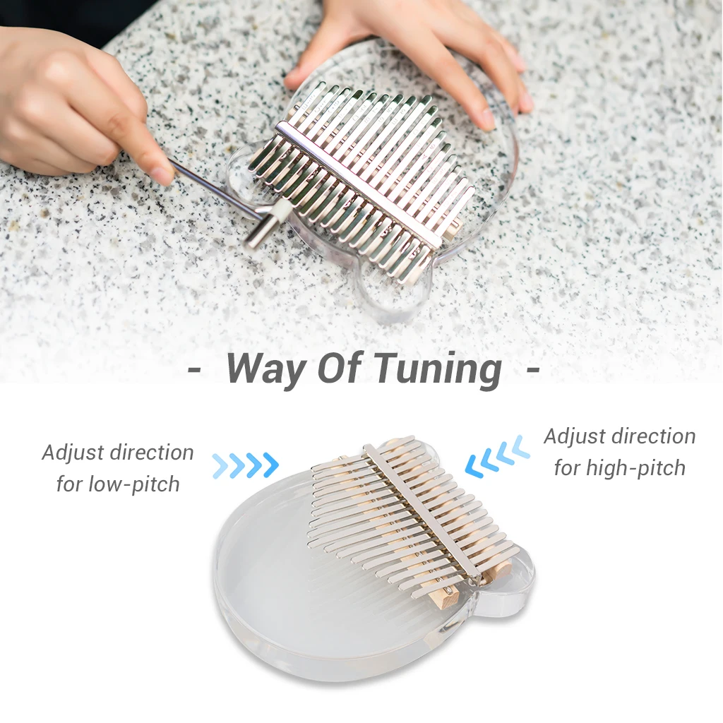 Mugig 17 Keys Thumb Piano With Eva Bag Crystal Kalimba Acrylic Mbira Finger Piano Gifts For Kids Adult Beginners W/Tuning Hammer