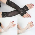 Летние женские перчатки для вождения, солнцезащитные рукава, сексуальные кружевные перчатки, женские эластичные рукава без пальцев, имитация рукавов, классические длинные перчатки