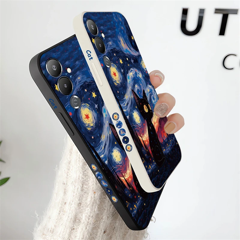 Pova 4 Звездное небо кот чехол для телефона Infinix Tecno Spark 10 7T 6 GO Camon 15 16 Pro Smart Power NEO
