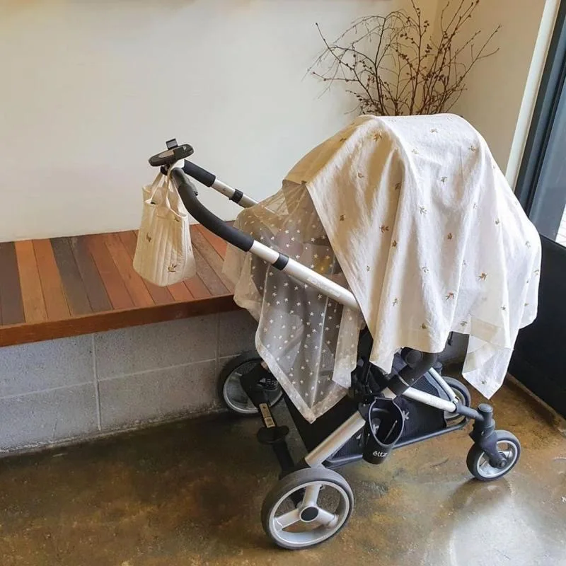 

Stroller Accessories Embroidery Gauze Sunshade Breathable Mosquito Cover Mosquito Net Full Cover Summer Patterned summer bug net