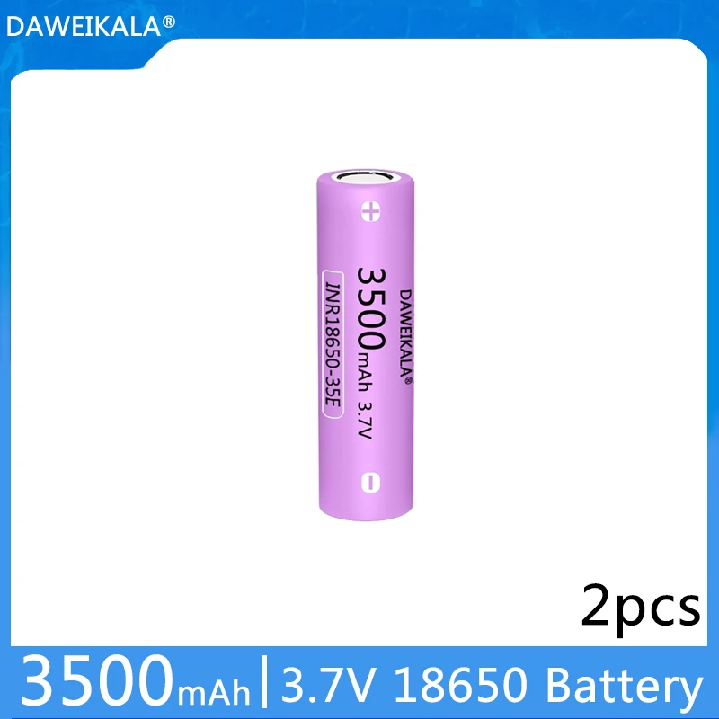 

2023 New Daweikala 18650 3500mAh 20A discharge INR18650-35E 3.7v 18650 battery 3.7V rechargable Battery FAN Toys+free shipping