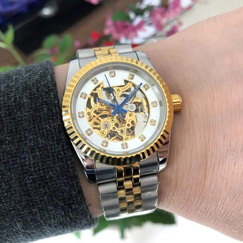 

Роскошные мужские часы TianJin M182SK 21 Jewels с автоматическим механическим механизмом и синими стрелками, 36,5 мм