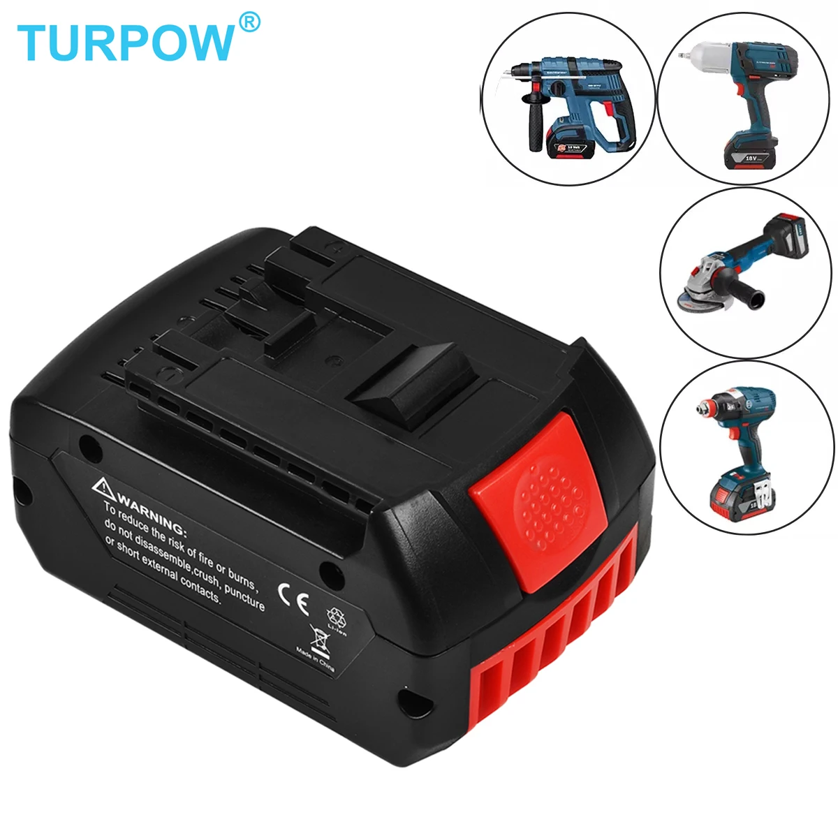 

Литиевая аккумуляторная батарея Turpow 18 в 6000 мАч для Bosch 18 в 618 А, резервная батарея, портативная сменная батарея BAT609 620 622