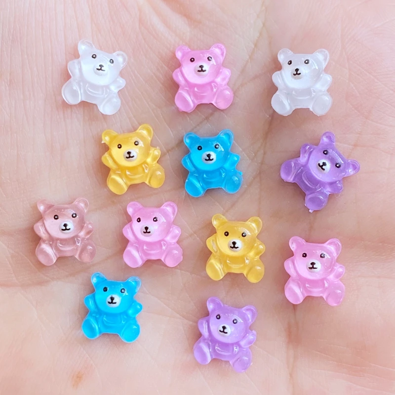 

30pcs New Resin Cute Mini Bear Art Rhinestones Apply To DIY Manicure Jewelry Making Hairwear Accessories