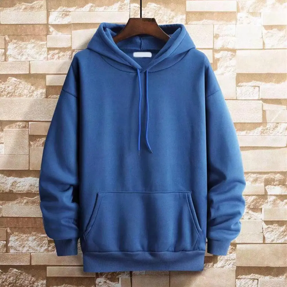 

Стильная мужская толстовка с резинкой на осень и зиму, Мужская толстовка, однотонная толстовка с Кулиской