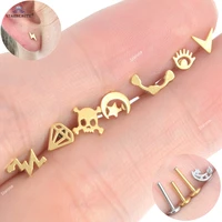2pcs 1 2x68mm flat barbell scorpion nose piercing labret stud lip nose ring conch lobe piercing helix earrings tragus jewelry