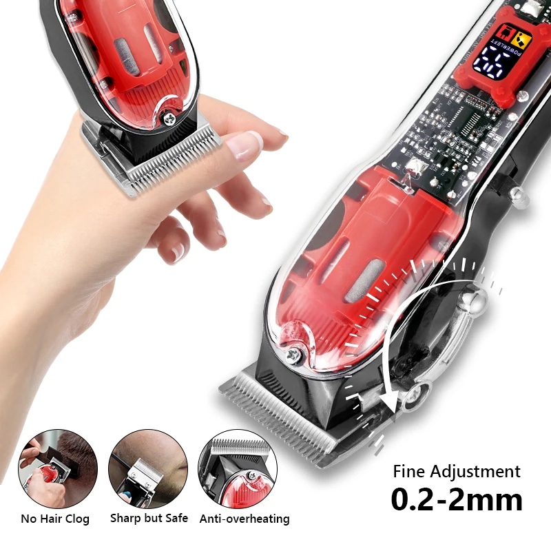 Transparent Electric Trimmer Men Beard Trimming Professional Clippers USB Rechargeable Machine Hair Cutting Shaving | Бытовая техника